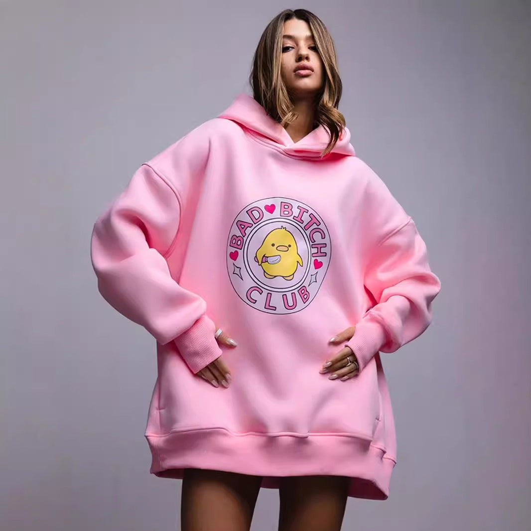 Playful Duck Print Unisex Hoodie