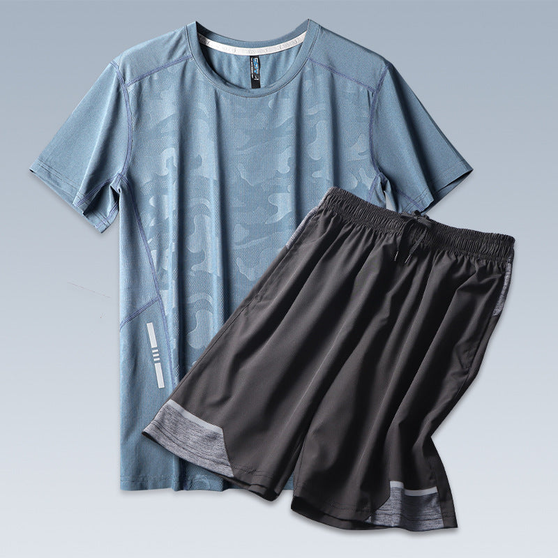 Sports Men's Summer Thin Ice Silk Casual Suit