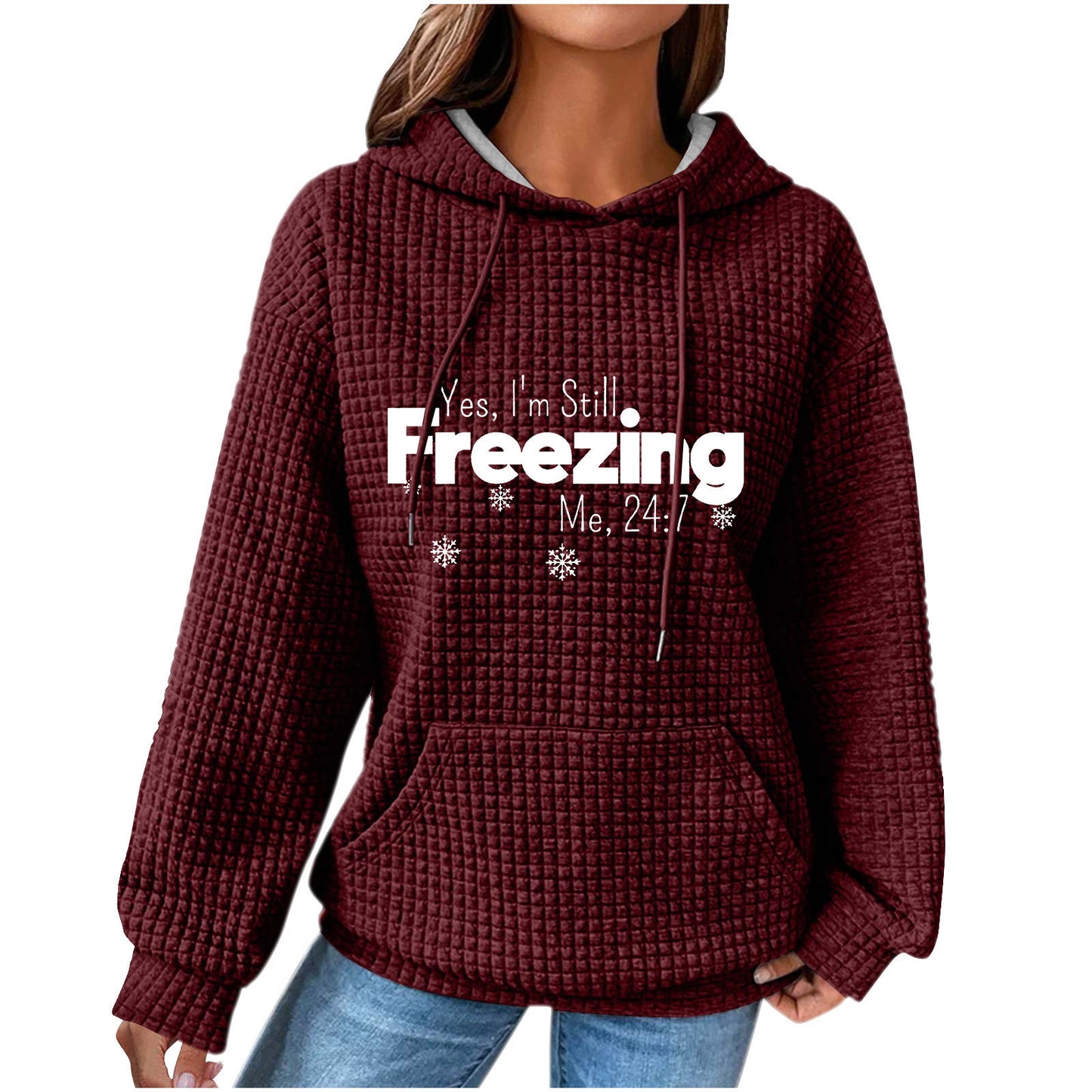 WaffleWeave Patchwork Hoodie