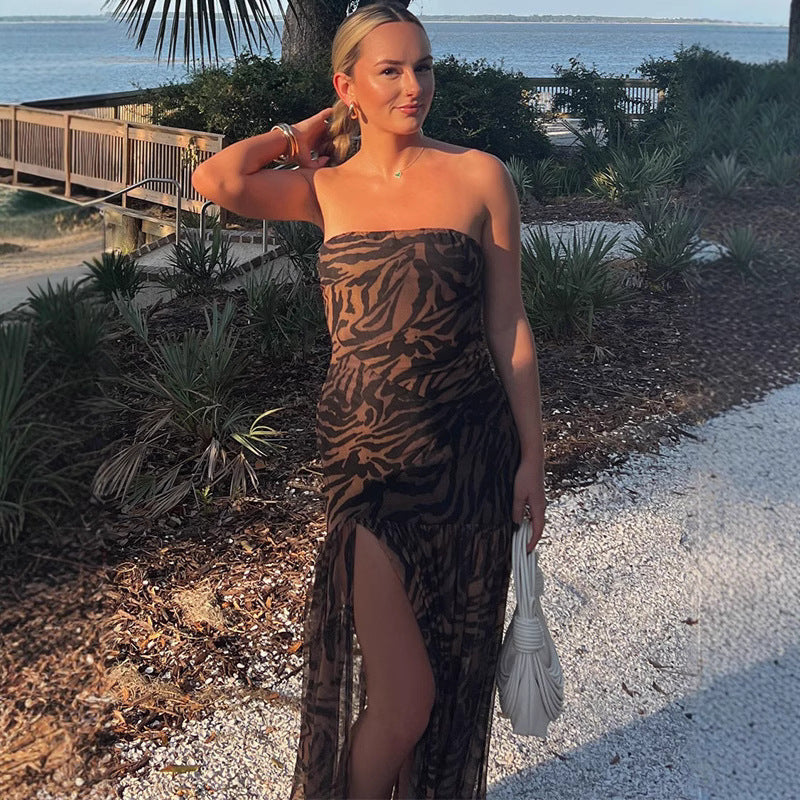 NoirSiren Mesh Tube Dress