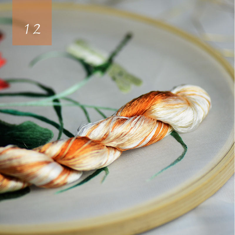 Famous Ancient Embroidery Art Silk Gradient Embroidery Line