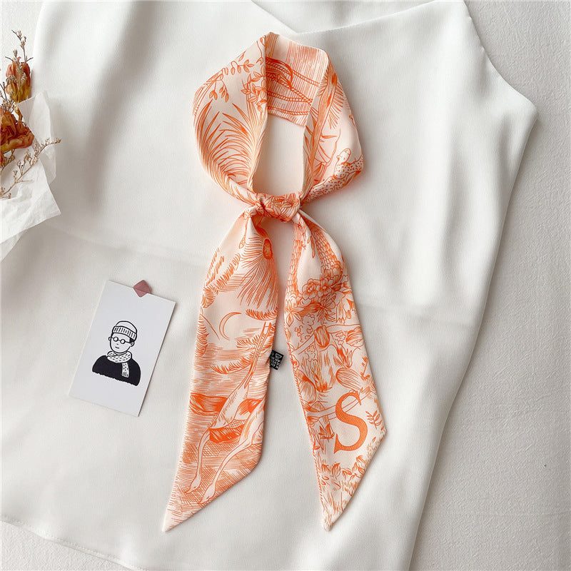 Women's Fashion Creative Letters Silk Scarf