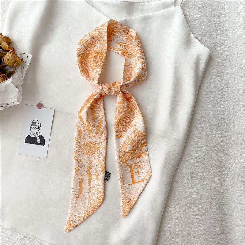 Women's Fashion Creative Letters Silk Scarf