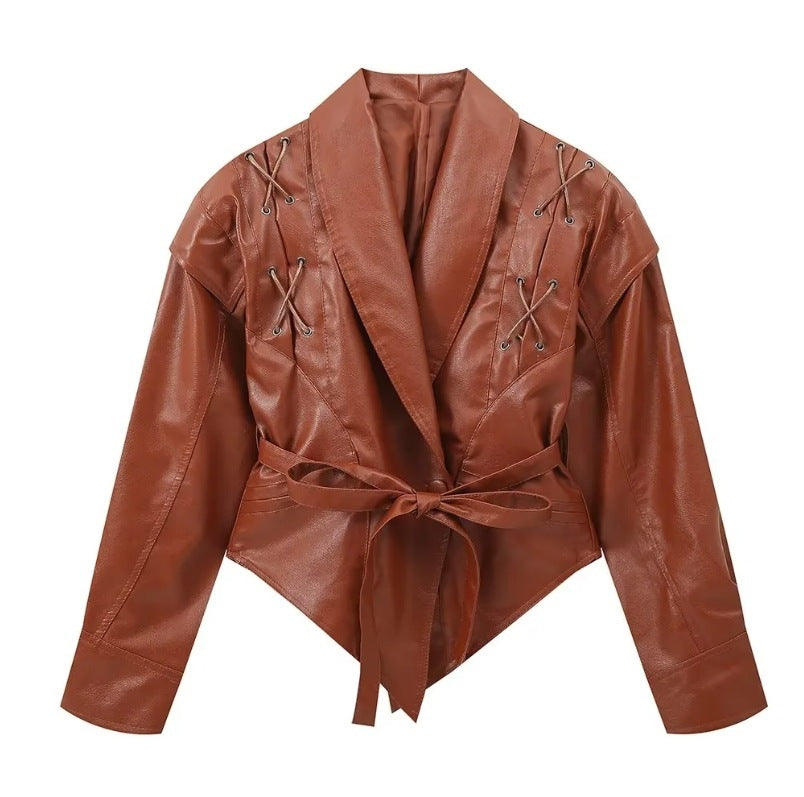 VintageEdge Faux Leather Coat