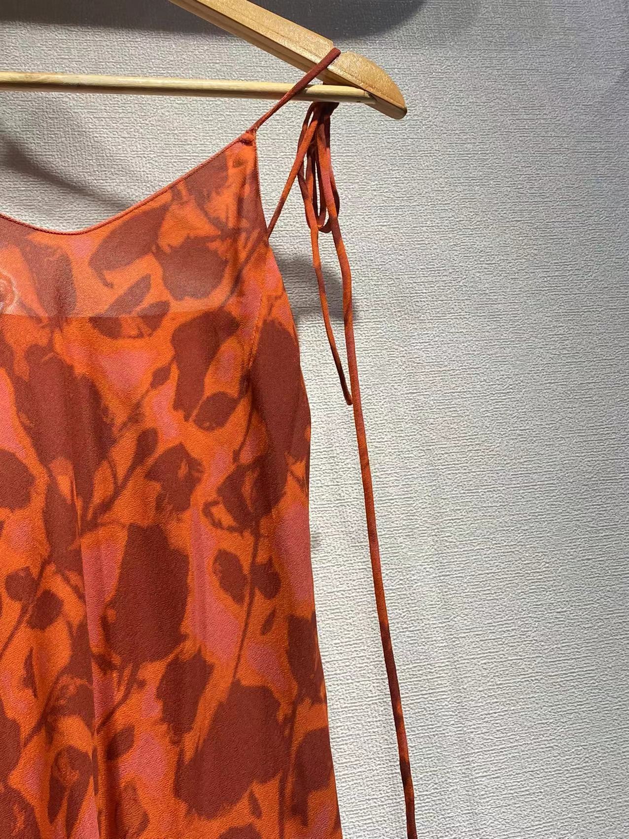 Sexy Low-cut Backless Light Silk Strap Floral Dress