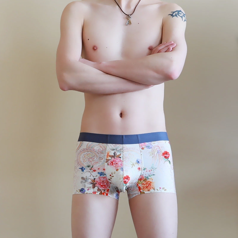 Men's Ice Silk Dry Breathable Boxers Head