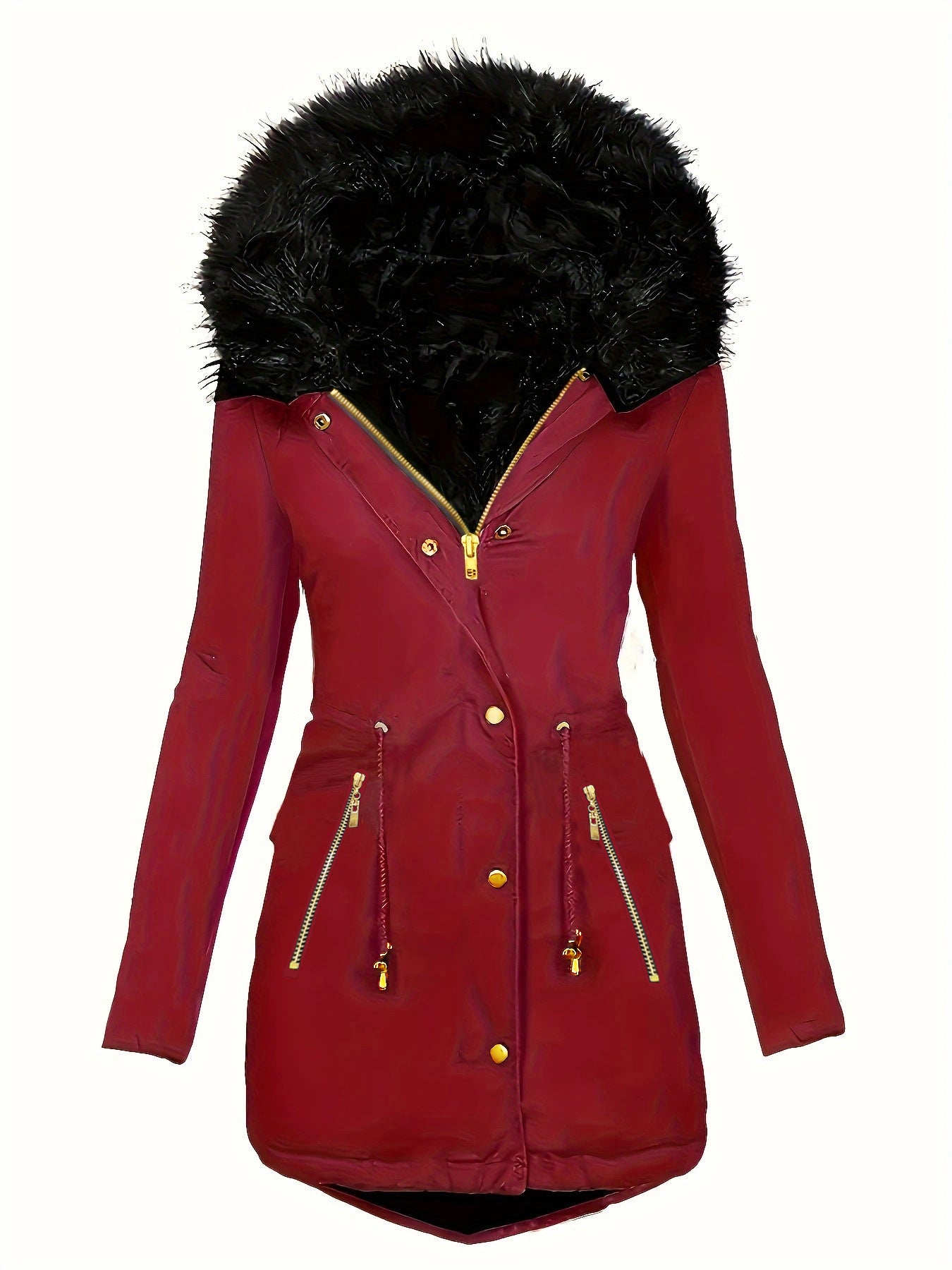 LuxeFur Oblique Zip Coat