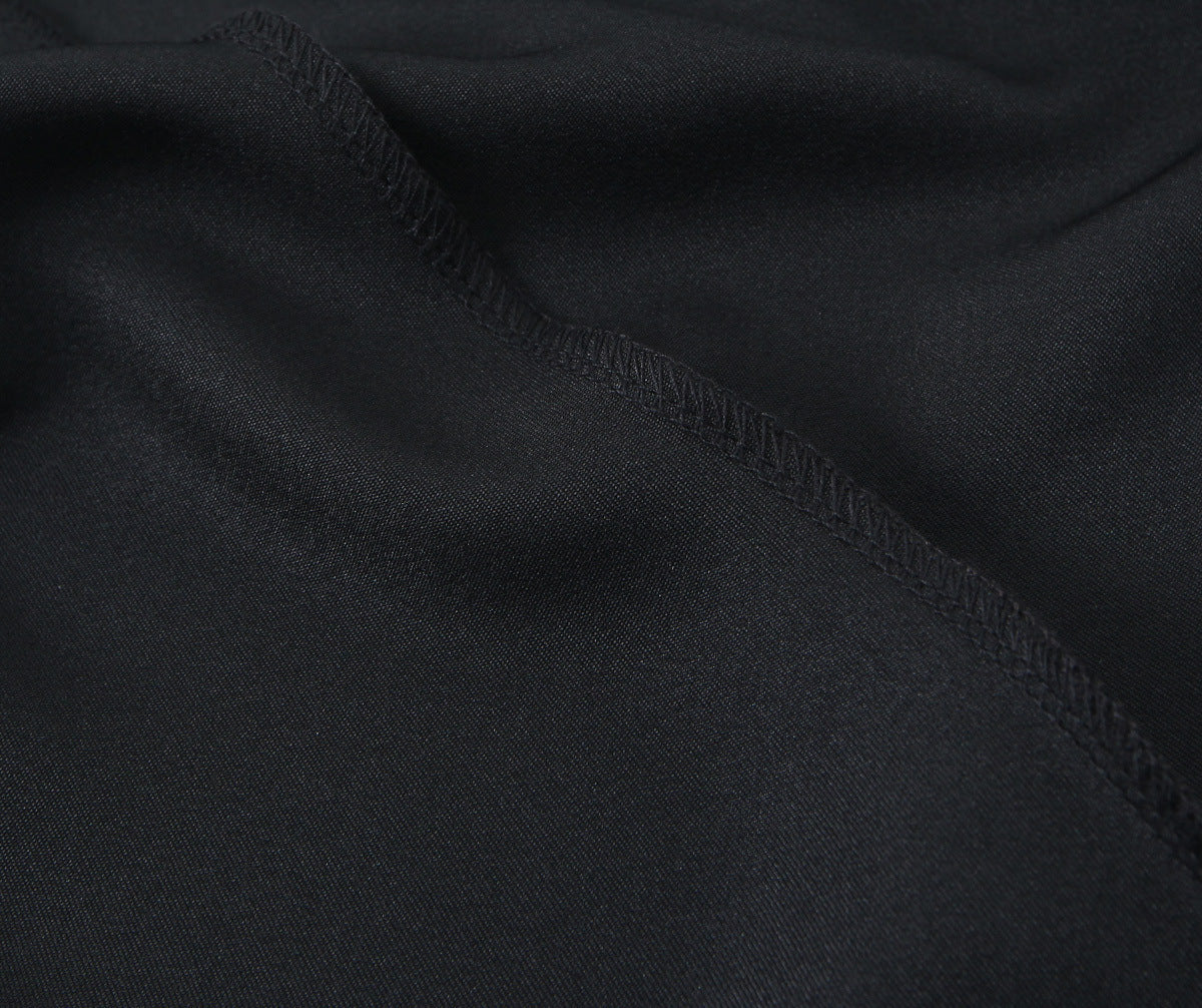 Women's Fashion Sleeveless Pleated Waist Tight Silk Satin Dress