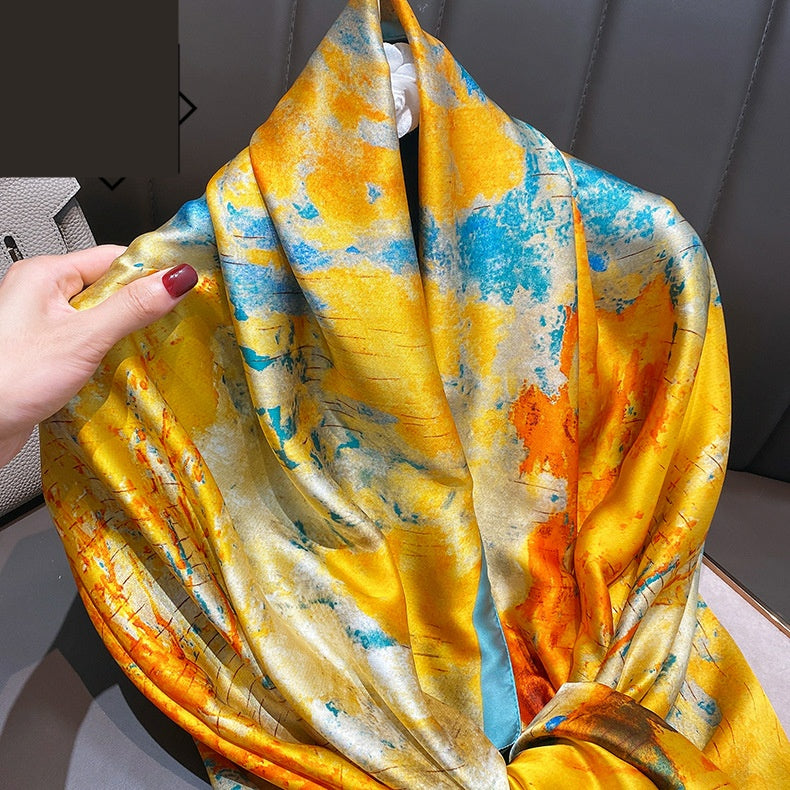 Summer Silk Women's Thin Section Fashion Lengthened Scarf Shawl