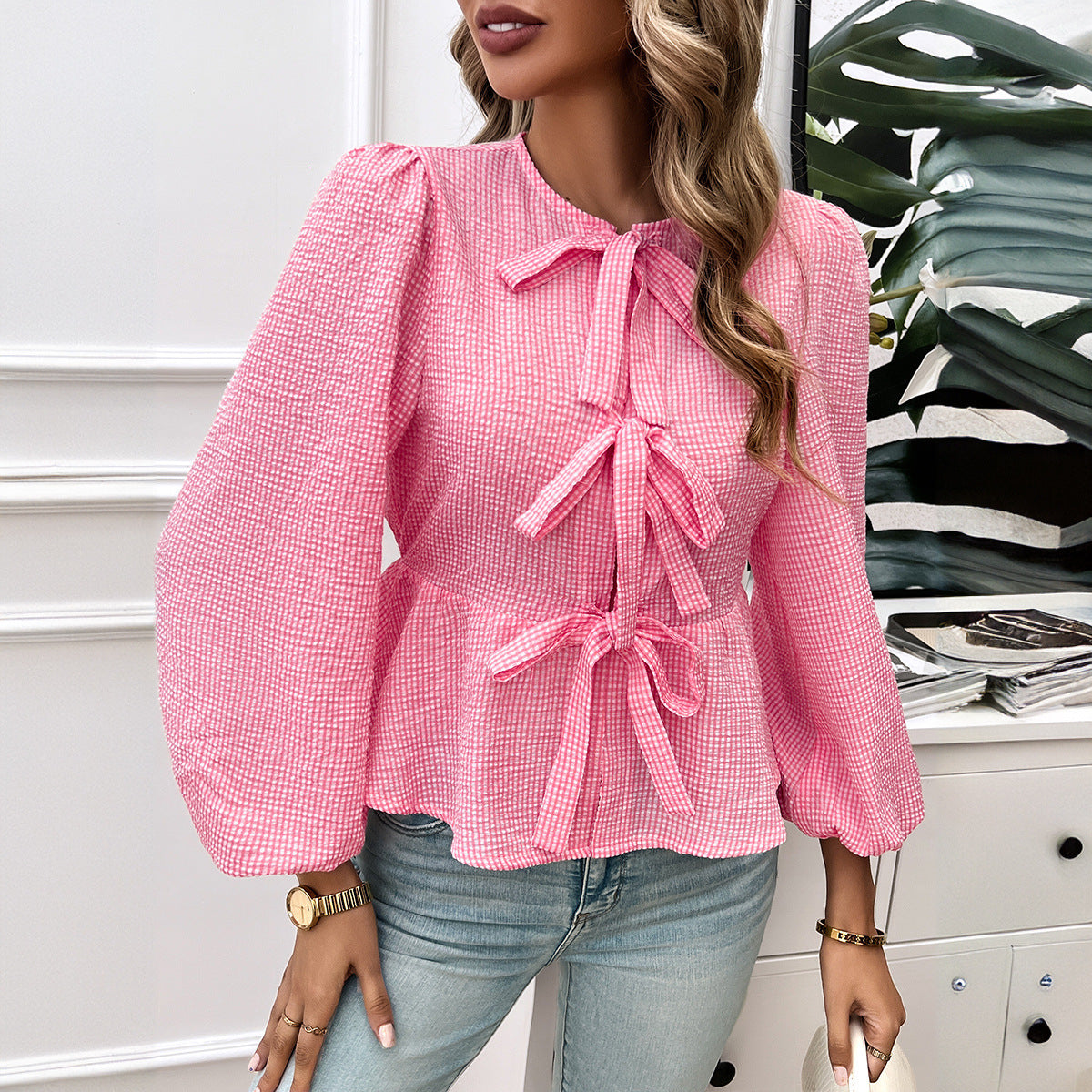 ElanTide Contrast Tie Shirt