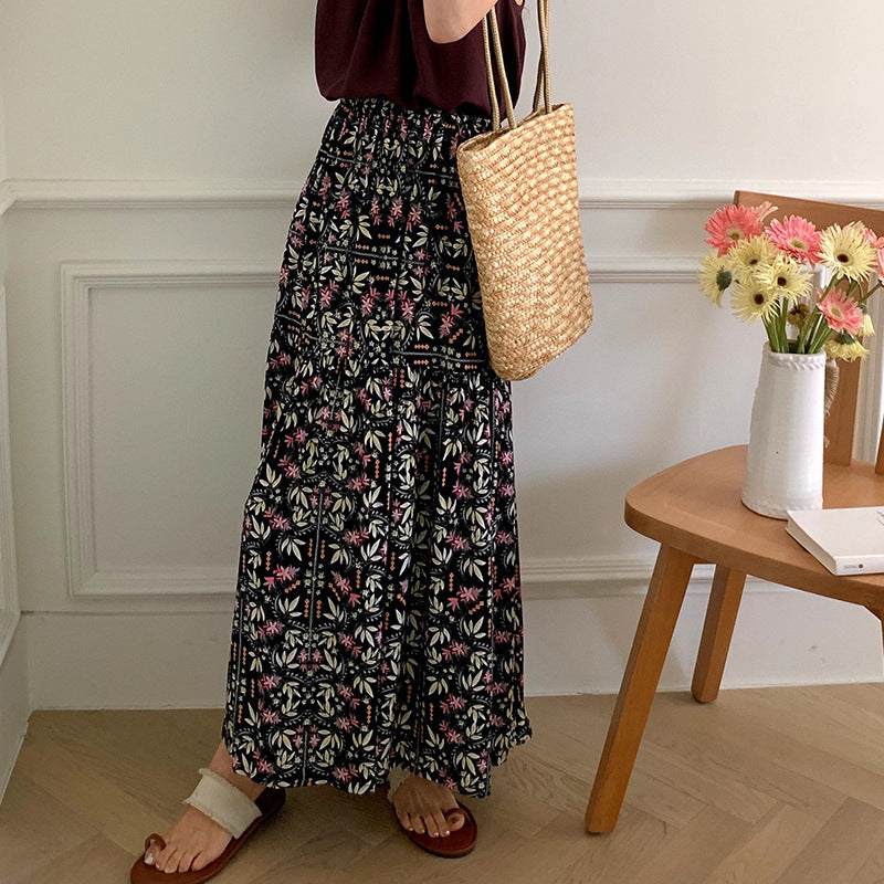 Women's Fashion Elegant Floral Cotton Silk Home Dress