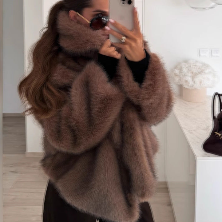 Velura Plush Fur Coat