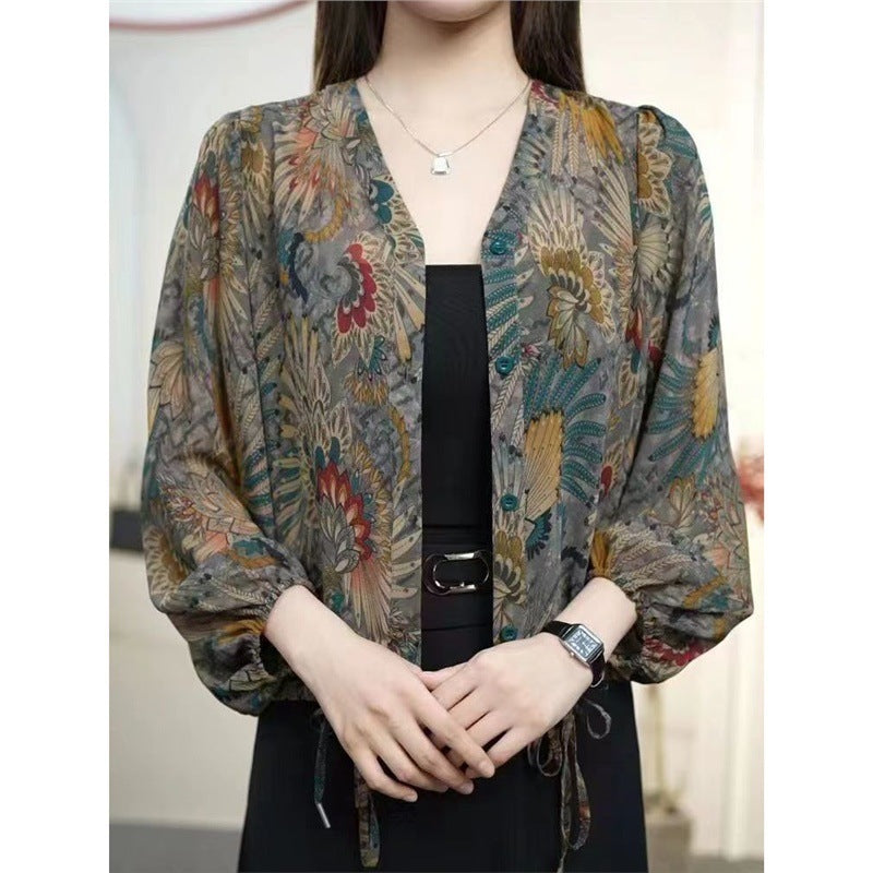 BloomEase Printed Shirt Coat