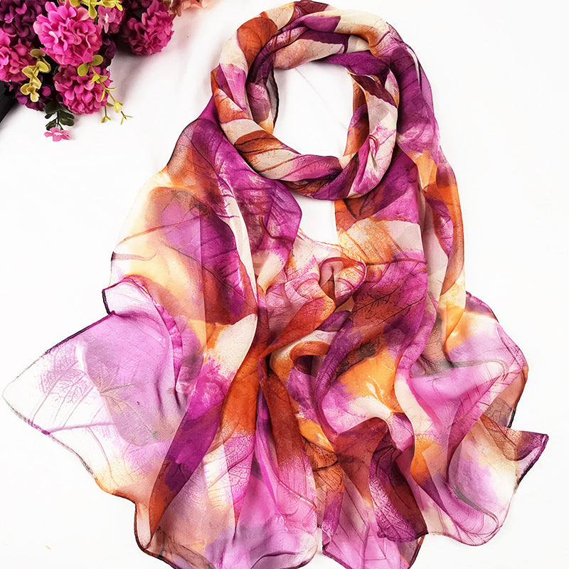 Summer Women's Sunscreen Long Silk Scarf