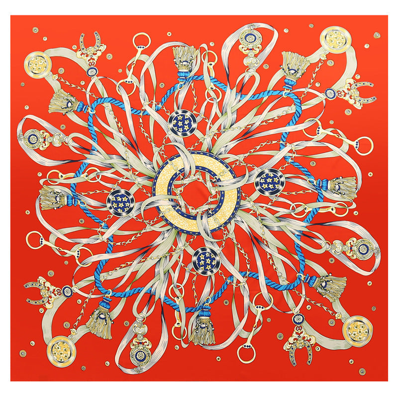 Carriage twill silk scarf