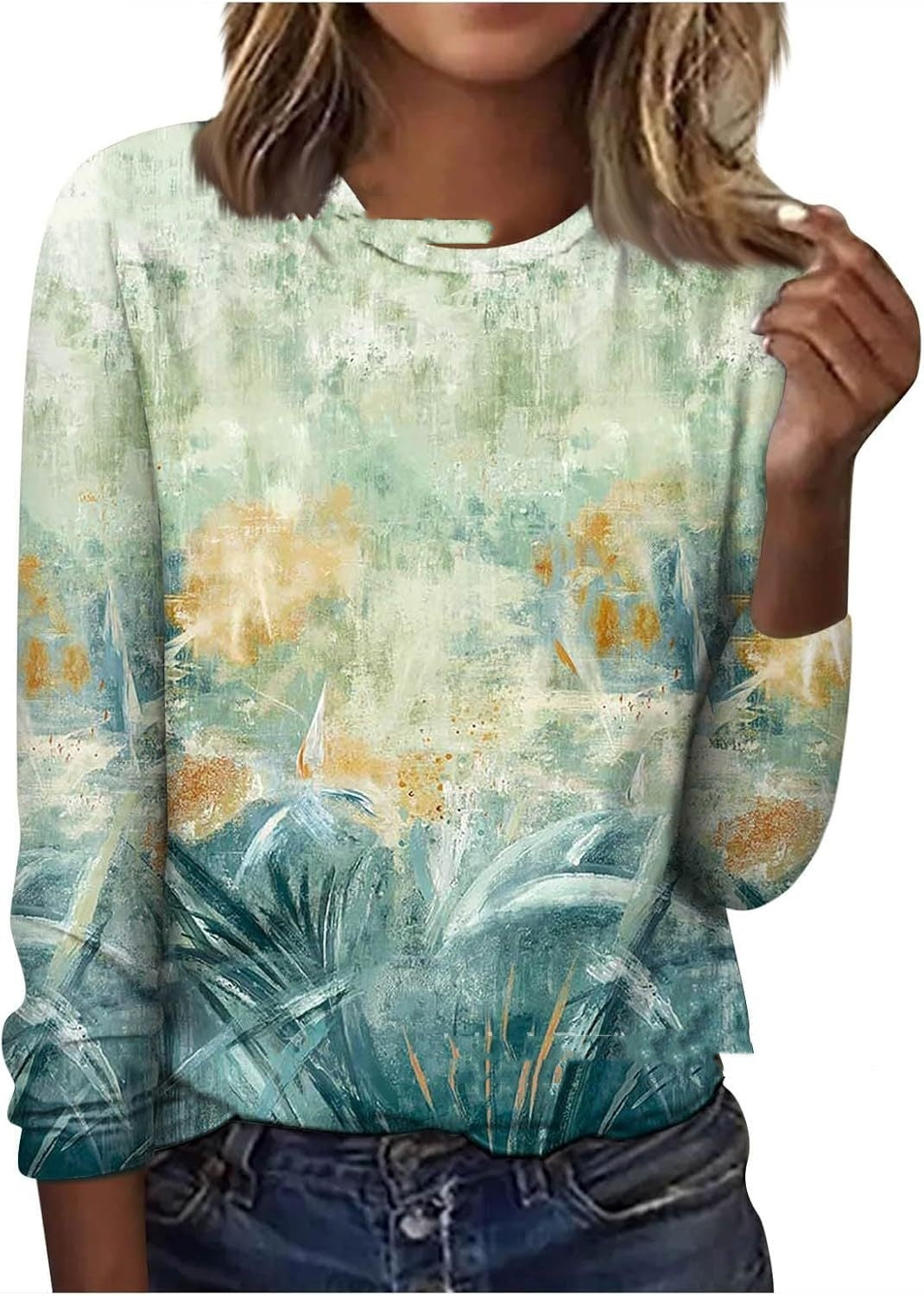 GeoBloom™ Long Sleeve Printed Top