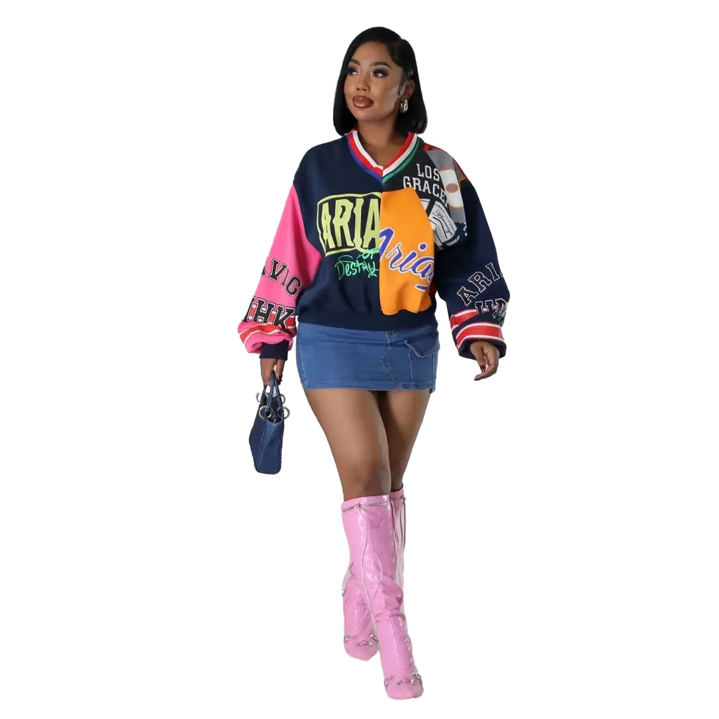 VibeStitch V-Neck Sweatshirt