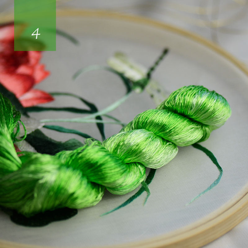 Famous Ancient Embroidery Art Silk Gradient Embroidery Line