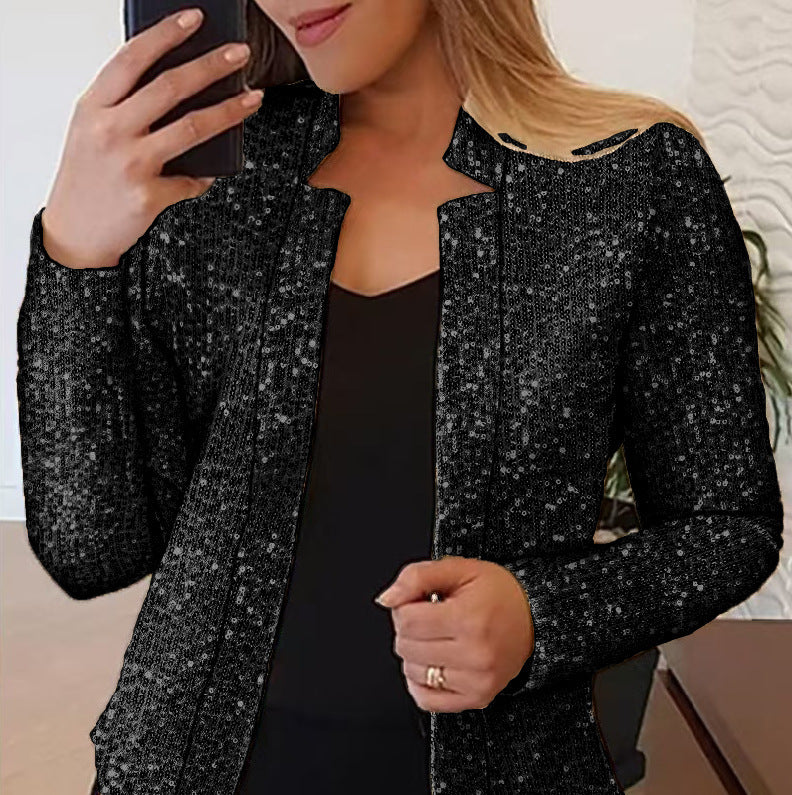 GlamAura Sequin Short Jacket