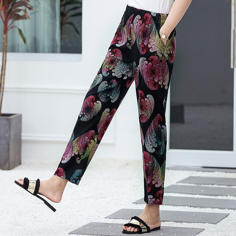 Large Size Cotton Silk Pants Thin Section