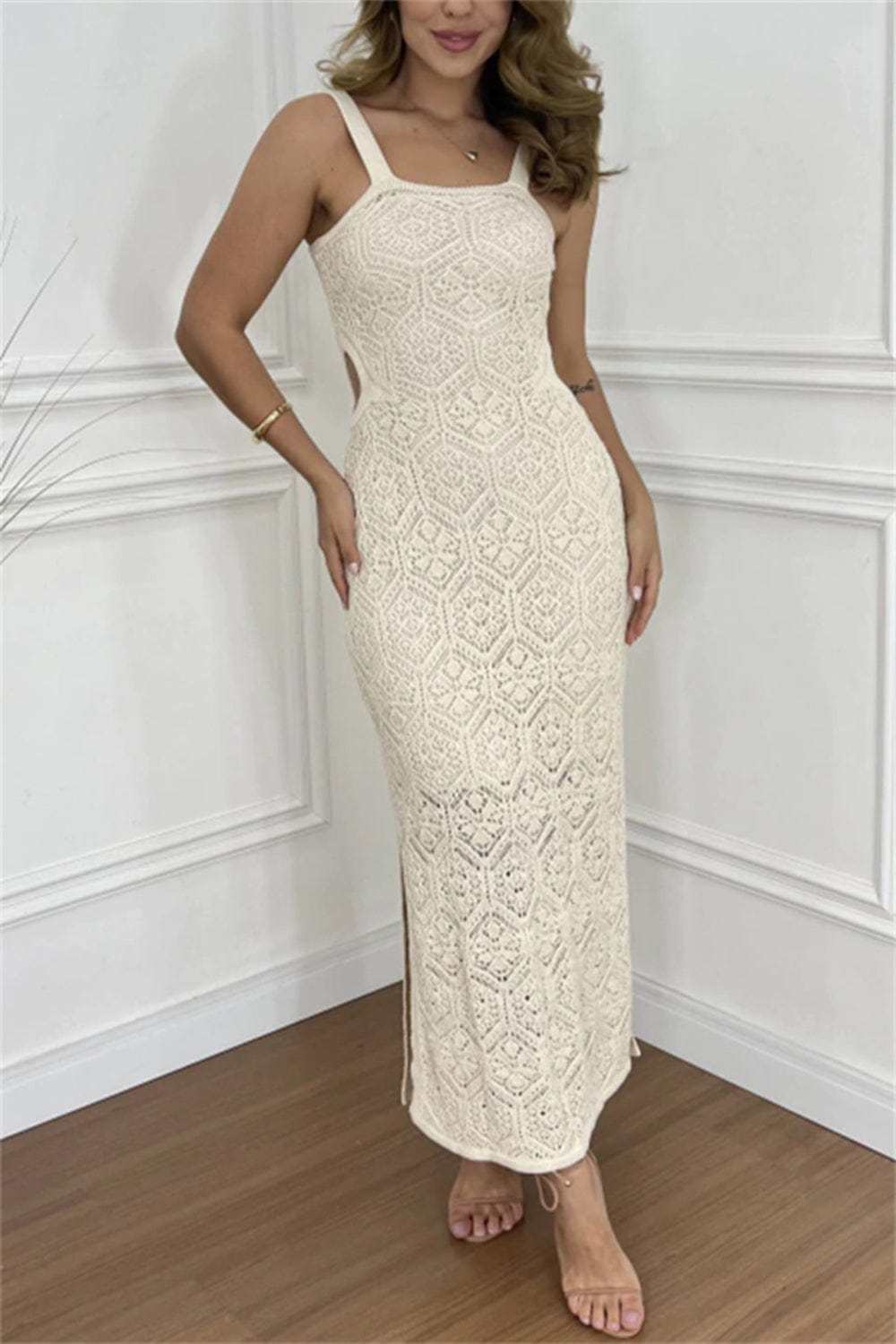 Elysian Glow Backless Dress