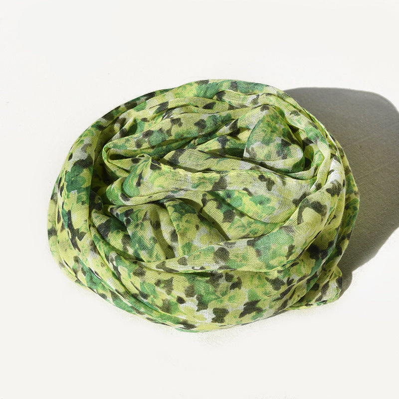 Classic Floral Silk Scarf Imitated Silk Scarves Fashion Casual Shawl Outdoor