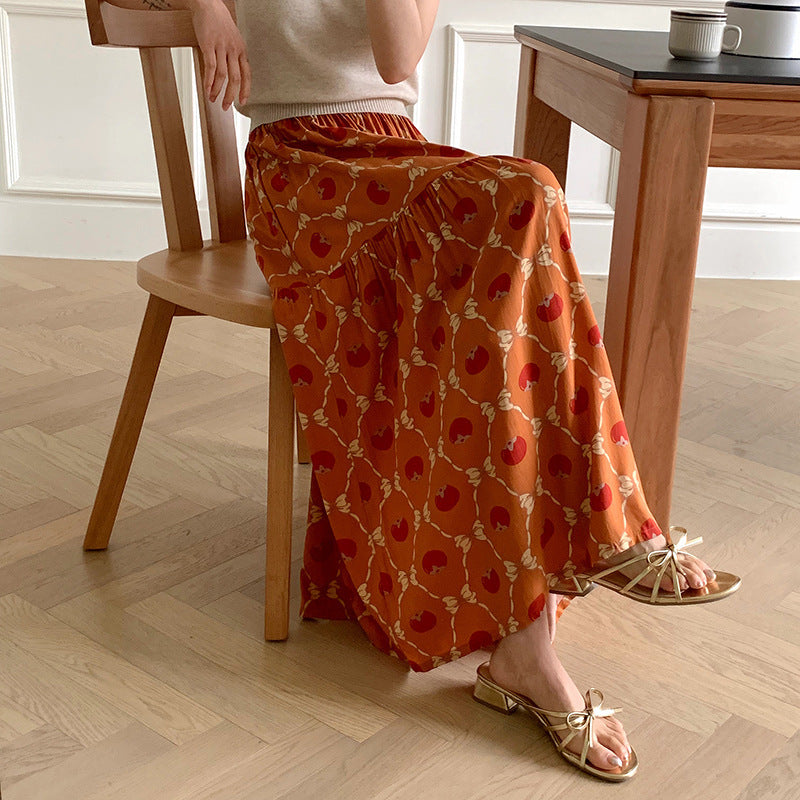 Women's Fashion Elegant Floral Cotton Silk Home Dress