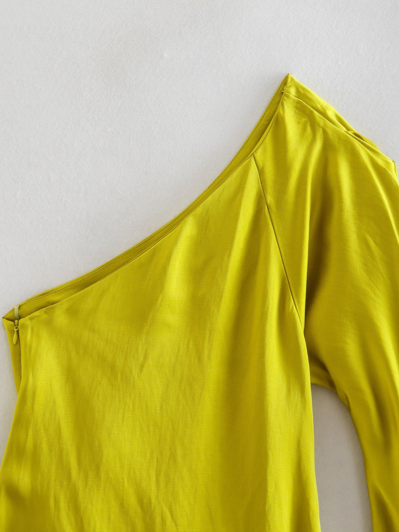 New European And American Style Asymmetric Silk Satin Slit Dress
