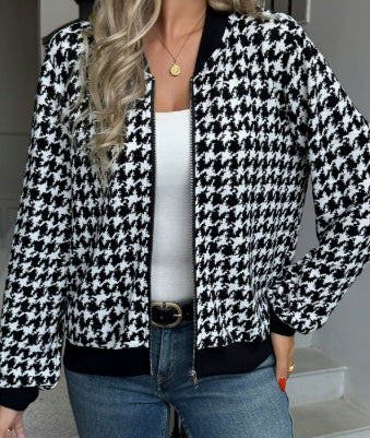 EleganceWeave Zipper Jacket