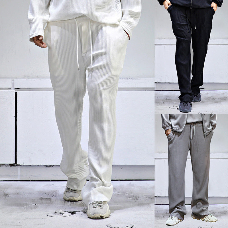 Ice Silk Vertical Pants Men's Loose Sports Casual