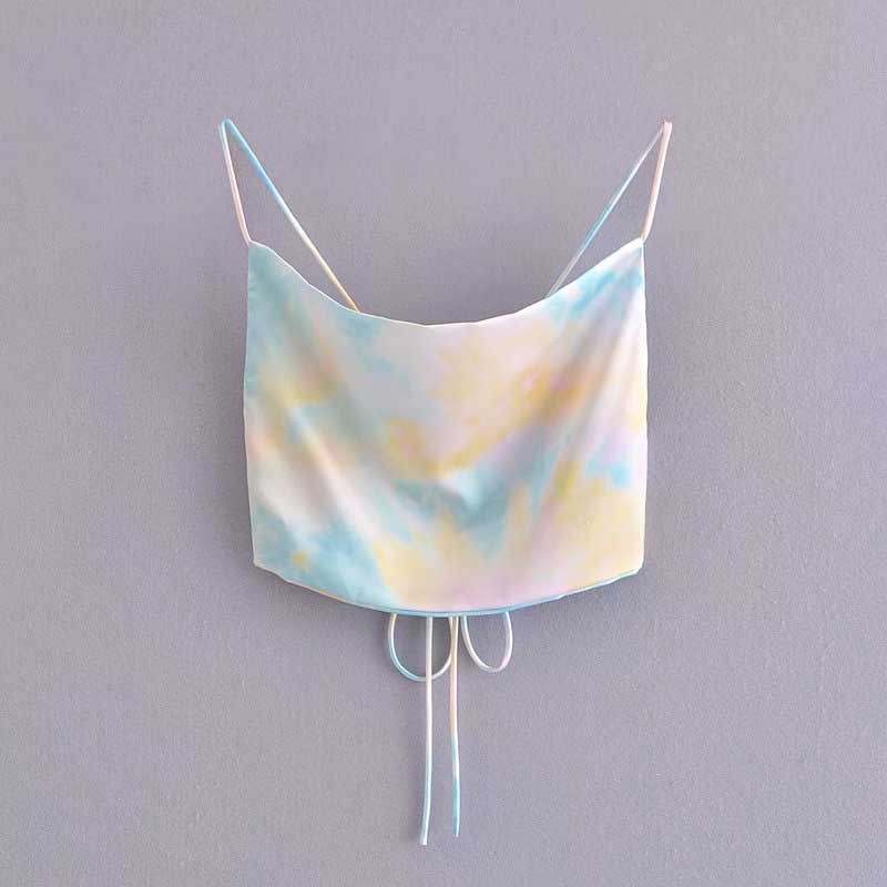 Women's French Style Silk Satin Textured Short Top