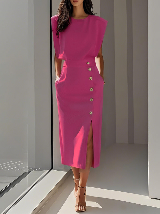 Solmira MetalSplit Midi Dress