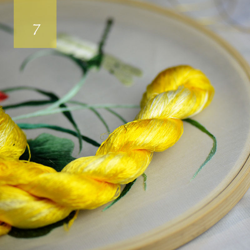 Famous Ancient Embroidery Art Silk Gradient Embroidery Line