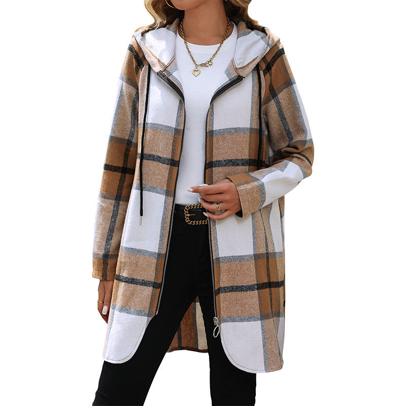 PlaidEase Hooded Coat