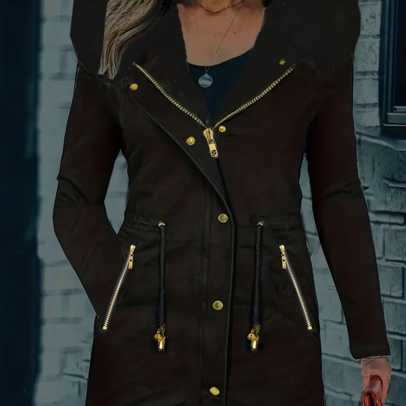 LuxeFur Oblique Zip Coat