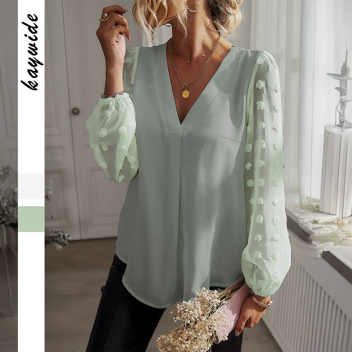 Breezelia V-Neck Blouse