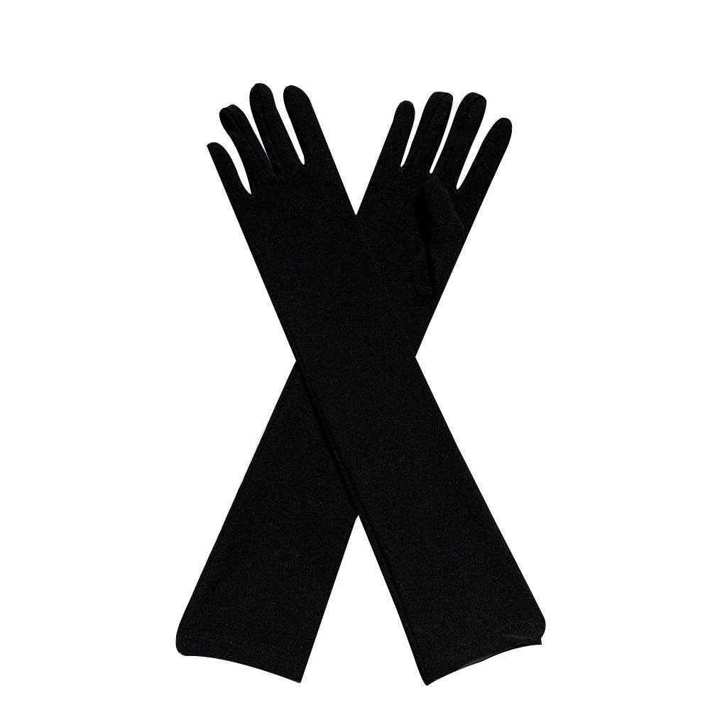 Ladies Fashion Milk Silk Stretch Gloves