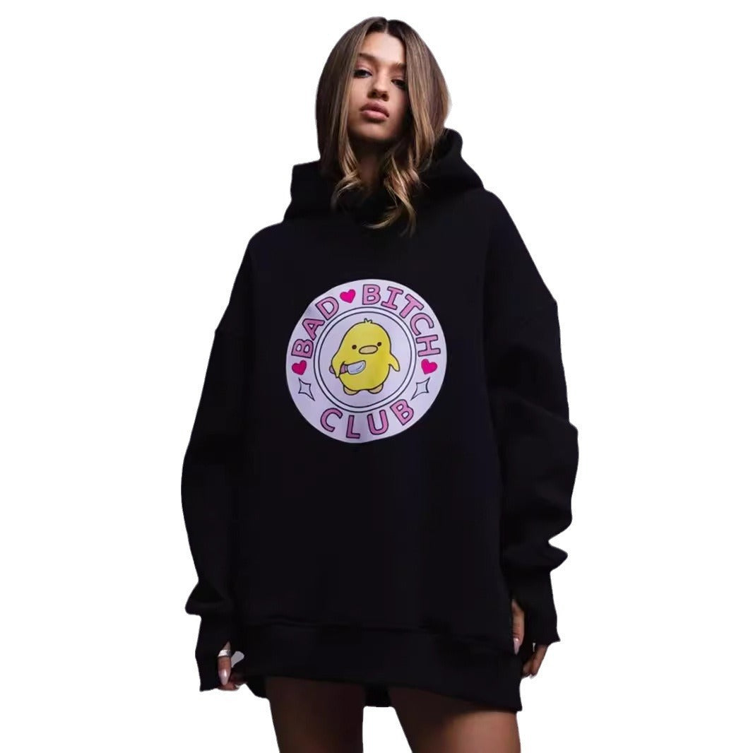 Playful Duck Print Unisex Hoodie
