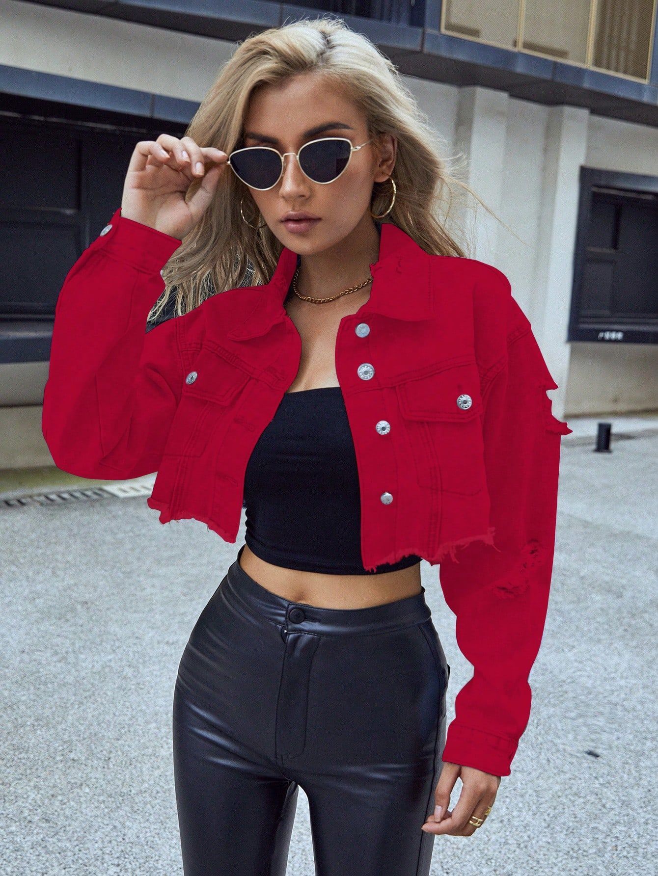 UrbanEase Cropped Denim Jacket