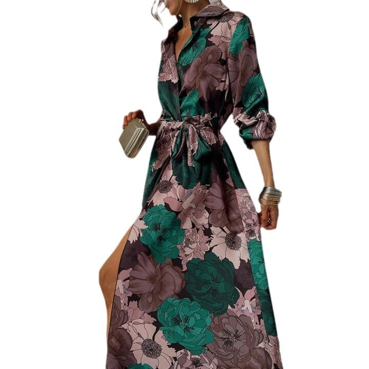 Cintra Bloom Lace-Up Maxi Dress