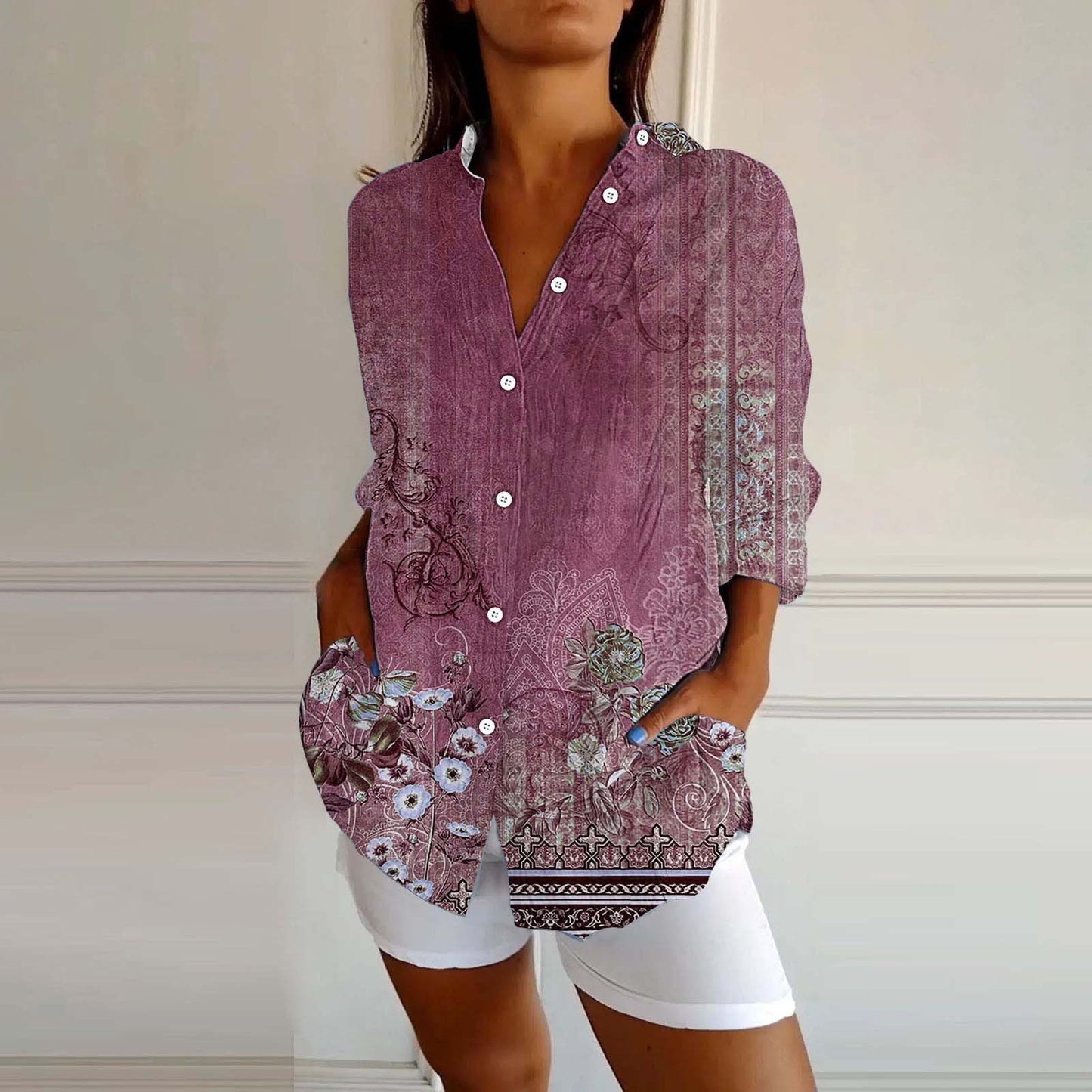 Willow Breeze Plaid Print Shirt
