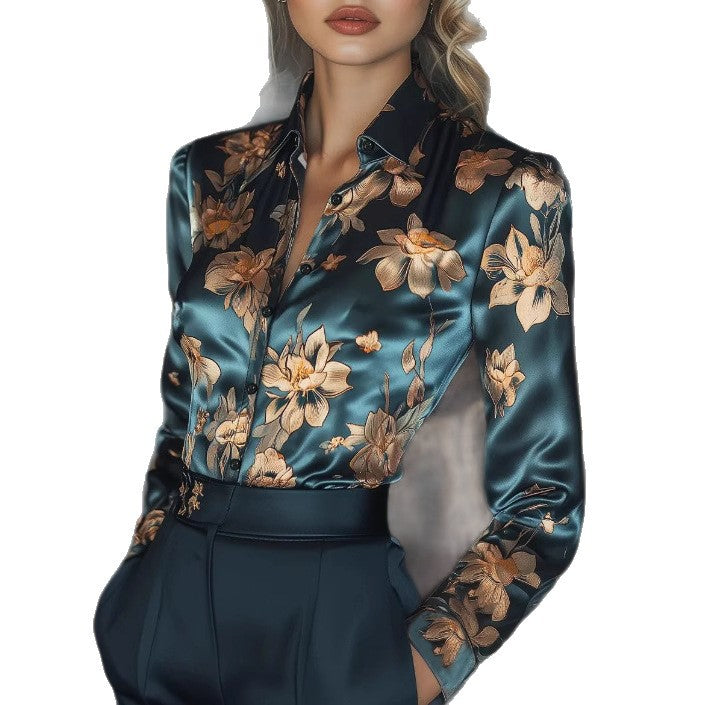 Golden Bloom Lapel Shirt