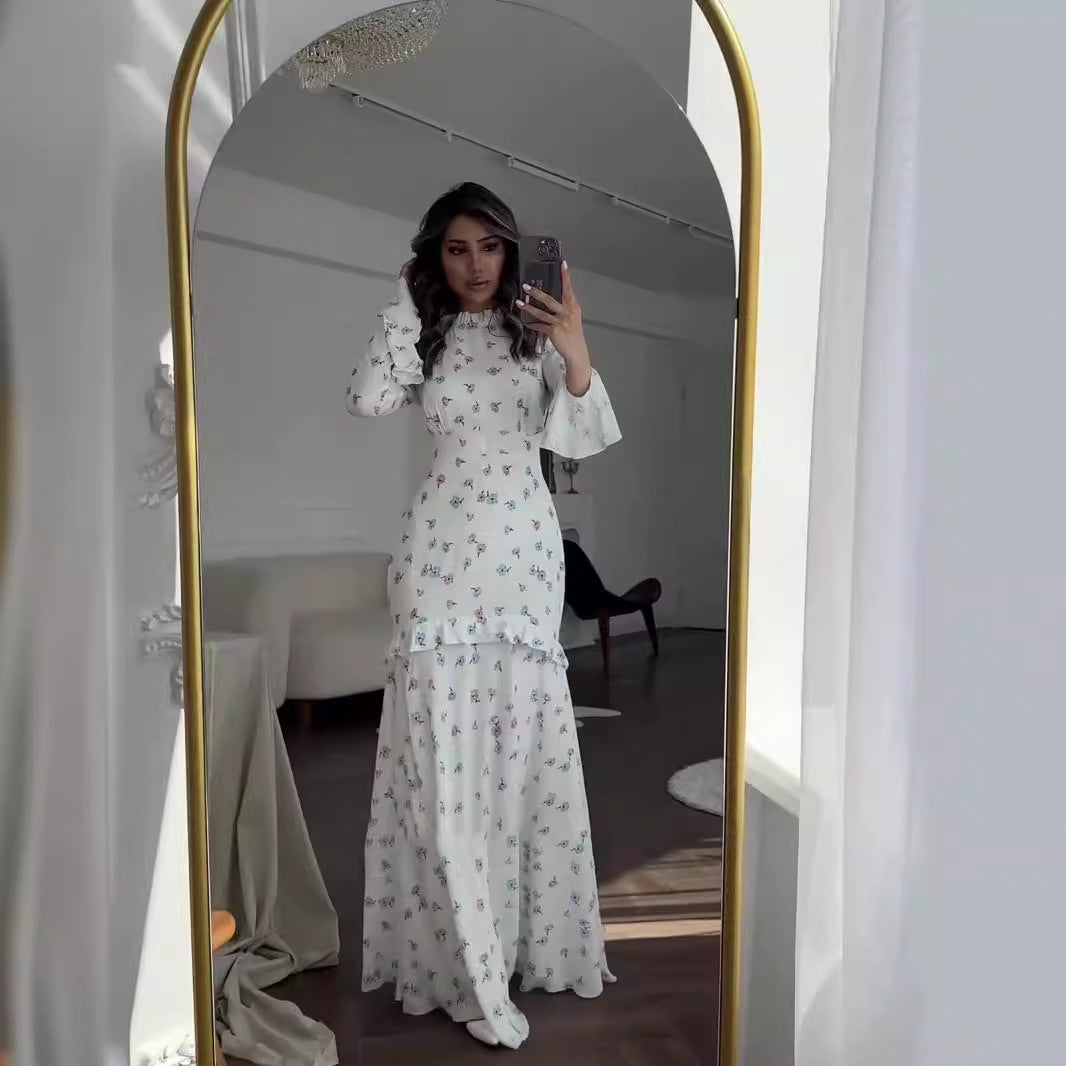 Petal Whispers Flounce Dress