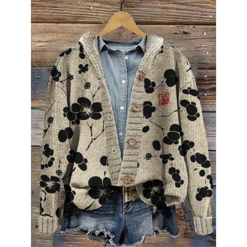 PixelAura Printed Cardigan Coat