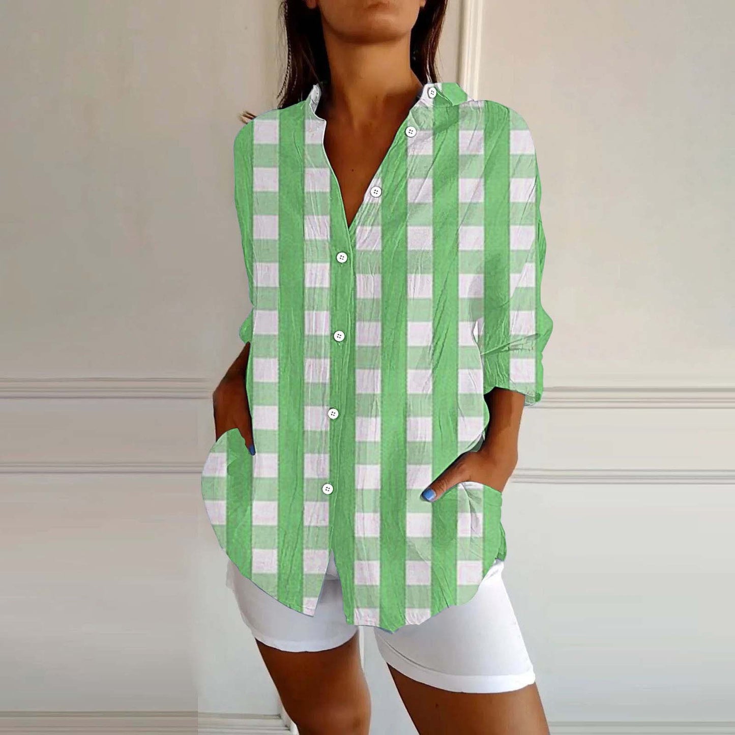 Willow Breeze Plaid Print Shirt