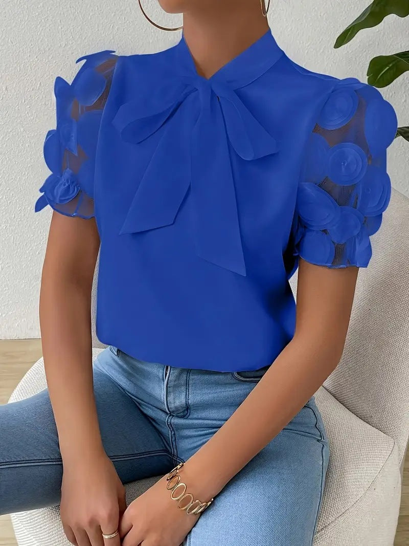 Soléa Tie-Bow Summer Blouse
