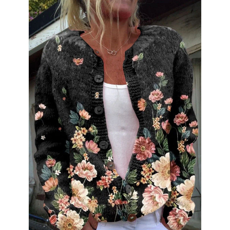 PixelAura Printed Cardigan Coat
