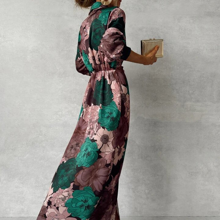 Cintra Bloom Lace-Up Maxi Dress