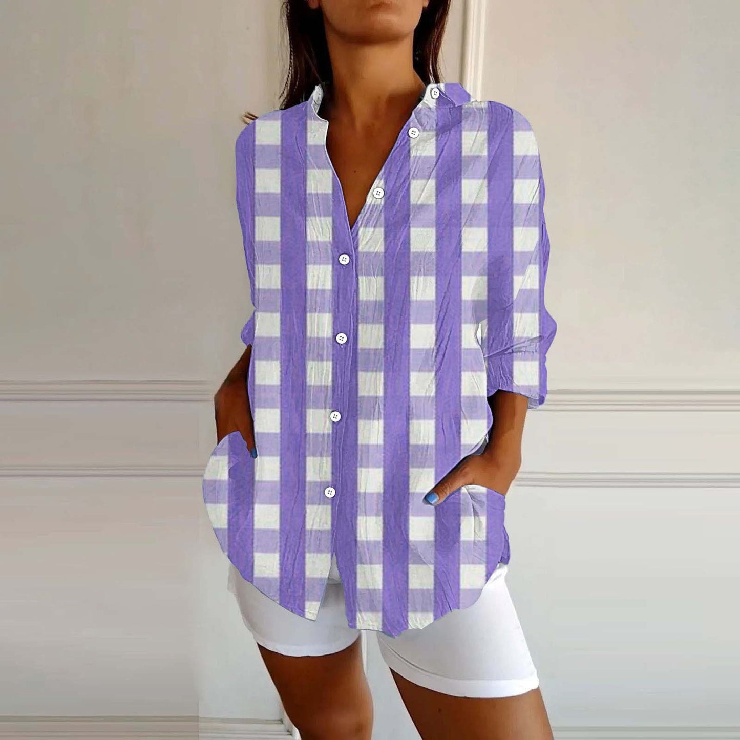 Willow Breeze Plaid Print Shirt