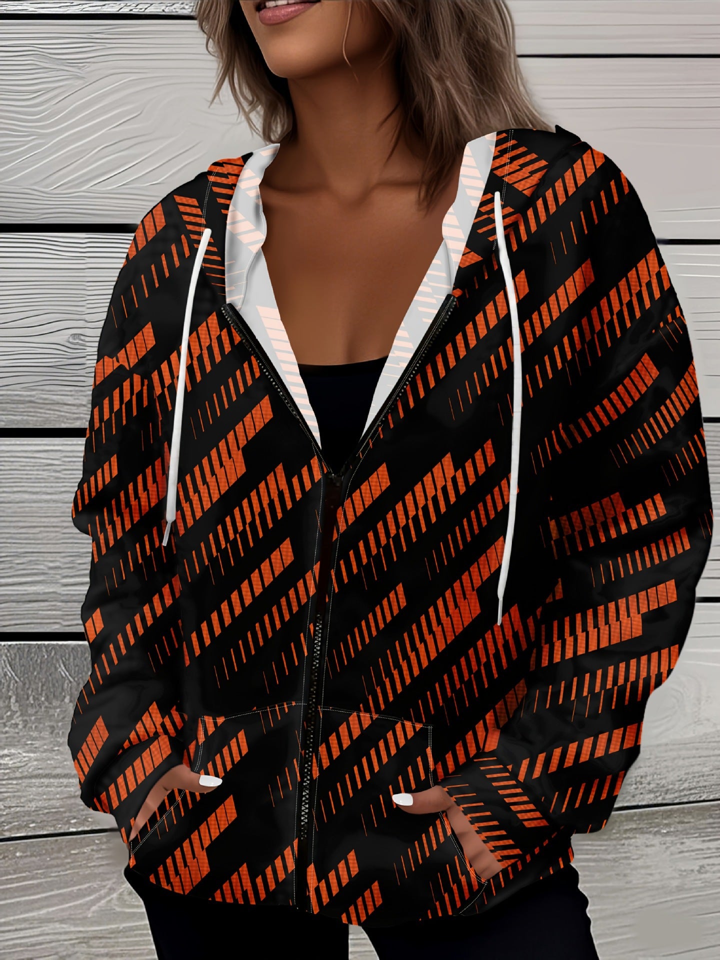 PlaidVerve™ Zipper Sweater